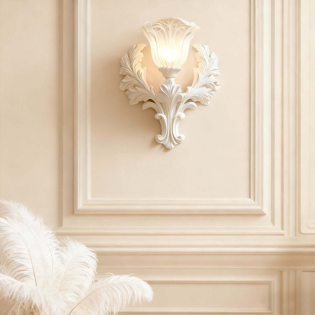 Firova Wall Light – French Vintage Resin Art Carved Decor