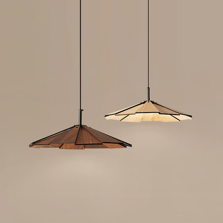 Fleura Pendant Light - Mid Century Wood Dining Room Fixture