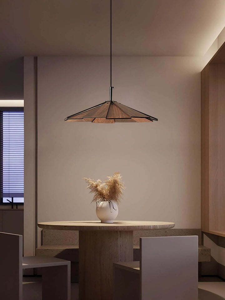 Fleura Pendant Light - Mid Century Wood Dining Room Fixture