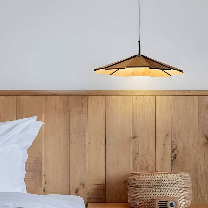 Fleura Pendant Light - Mid Century Wood Dining Room Fixture