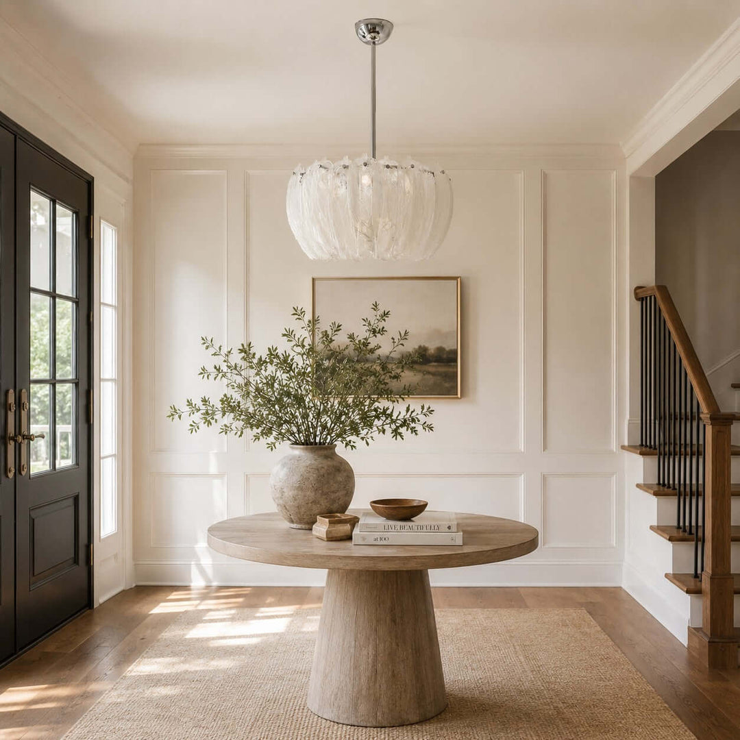 Floren Chandelier, Floral Glass Light for Living Room Decor Home