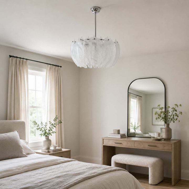 Floren Chandelier, Floral Glass Light for Living Room Decor Home