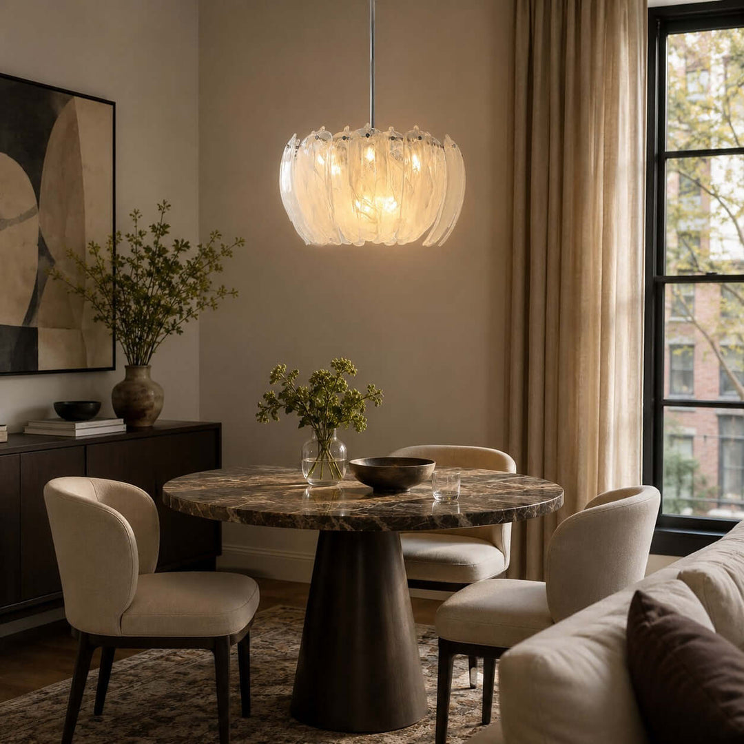 Floren Chandelier, Floral Glass Light for Living Room Decor Home