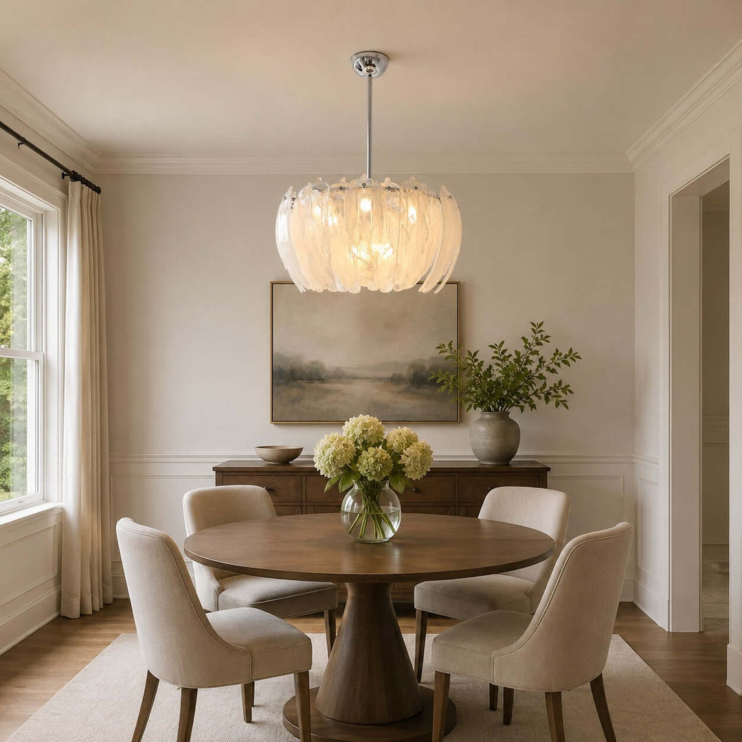 Floren Chandelier, Floral Glass Light for Living Room Decor Home