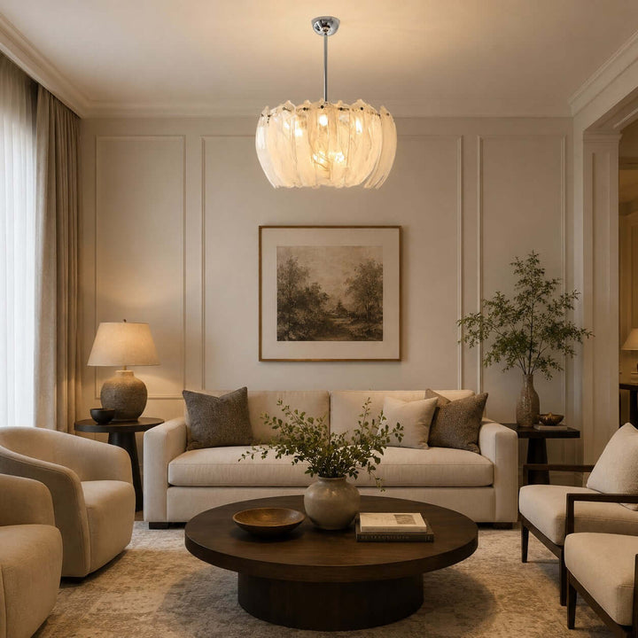 Floren Chandelier, Floral Glass Light for Living Room Decor Home