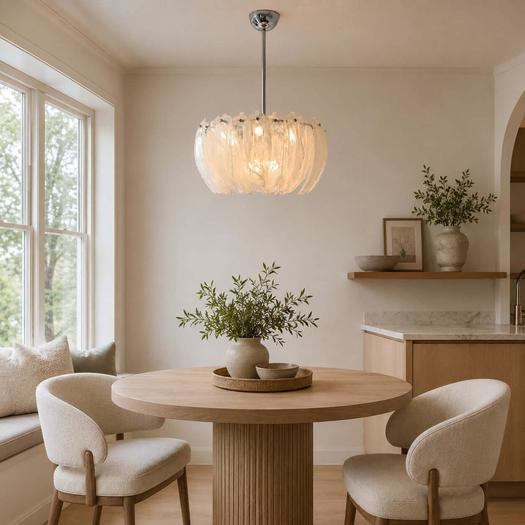 Floren Chandelier, Floral Glass Light for Living Room Decor Home