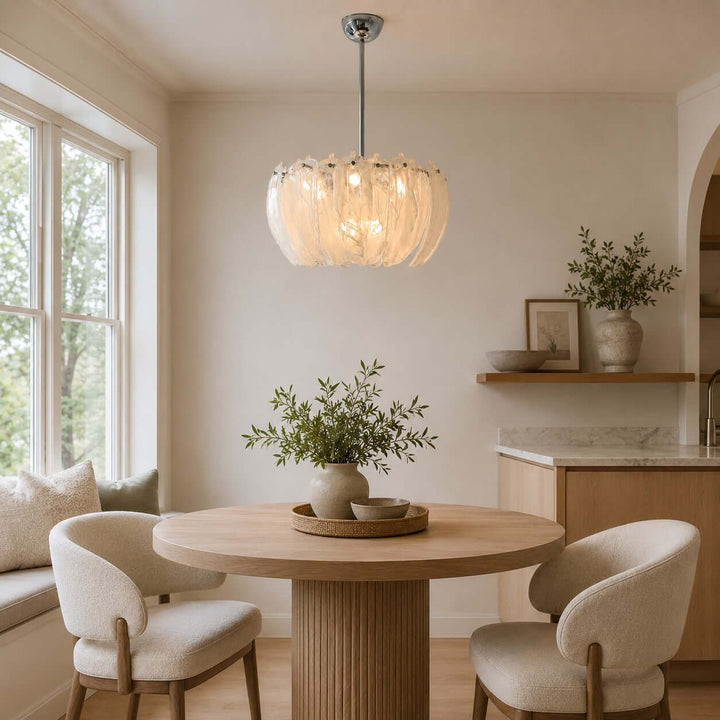 Floren Chandelier, Floral Glass Light for Living Room Decor Home