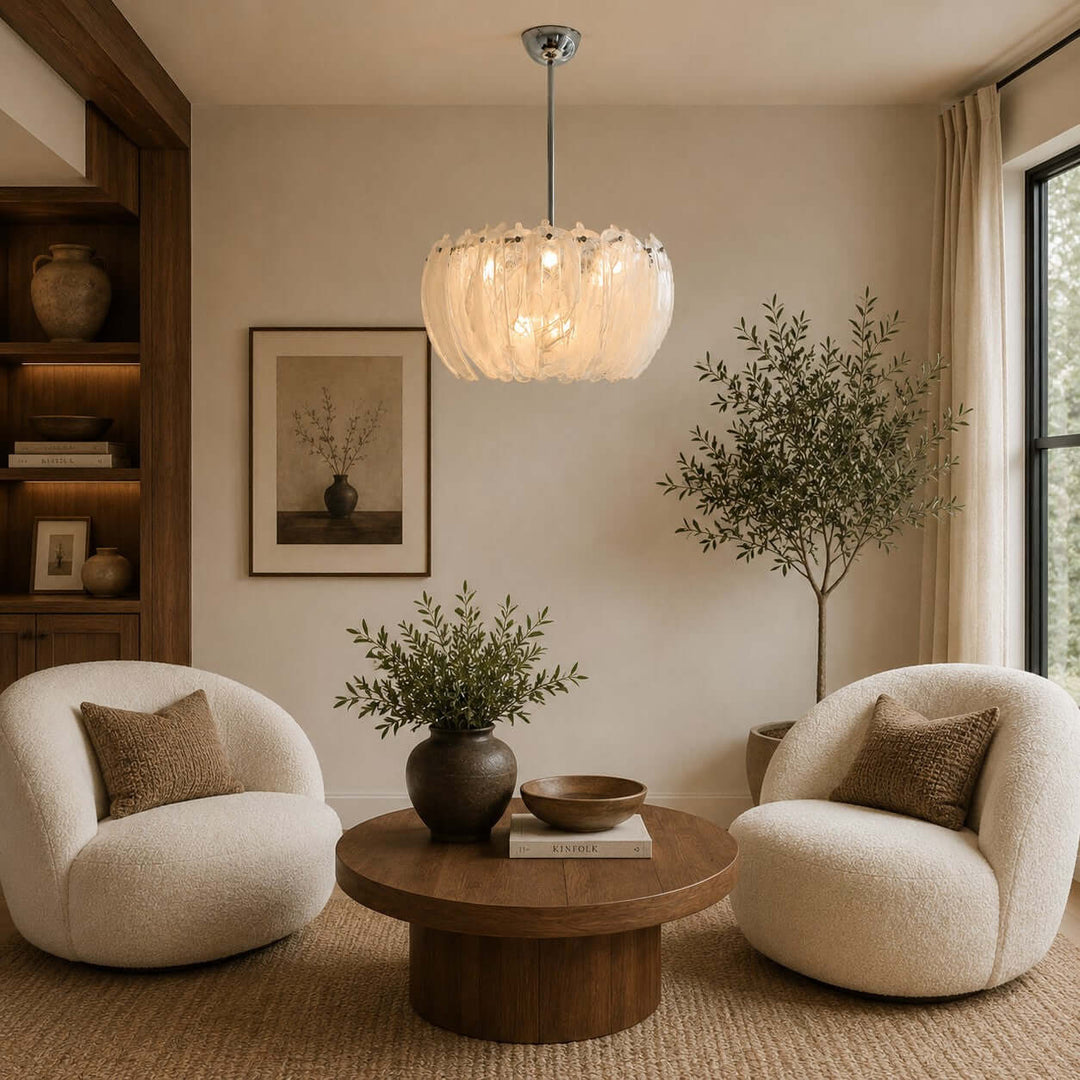 Floren Chandelier, Floral Glass Light for Living Room Decor Home