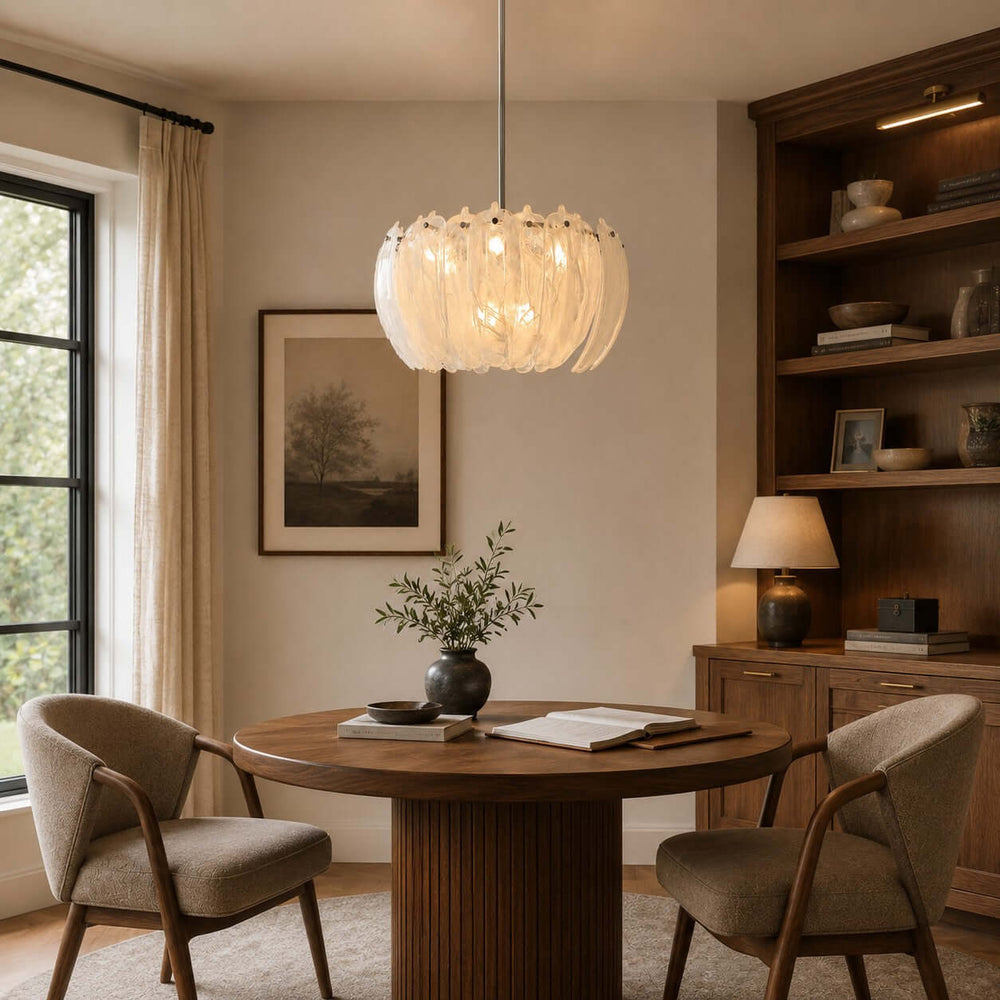 Floren Chandelier, Floral Glass Light for Living Room Decor Home