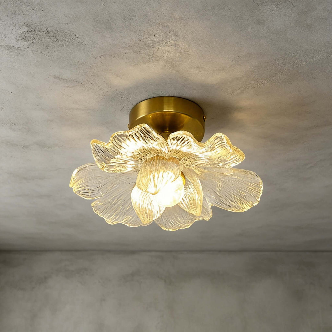 Florena Floral Glass Flush Mount Light for Entryway and Hallway | Vinlighting