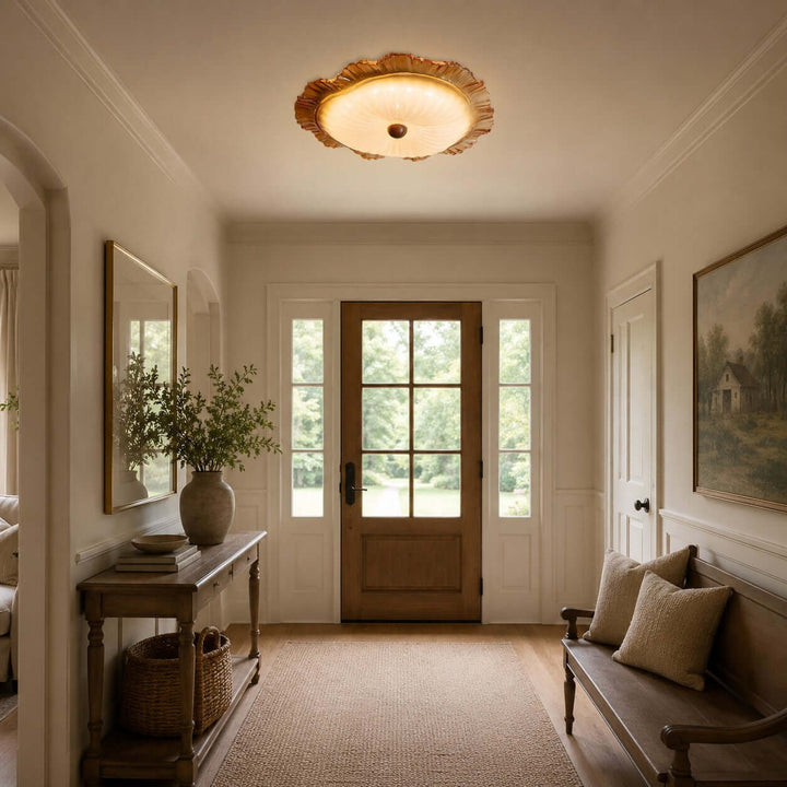 Florine Ceiling Lamp - Elegant French Glass Flush Mount Light | Vinlighting