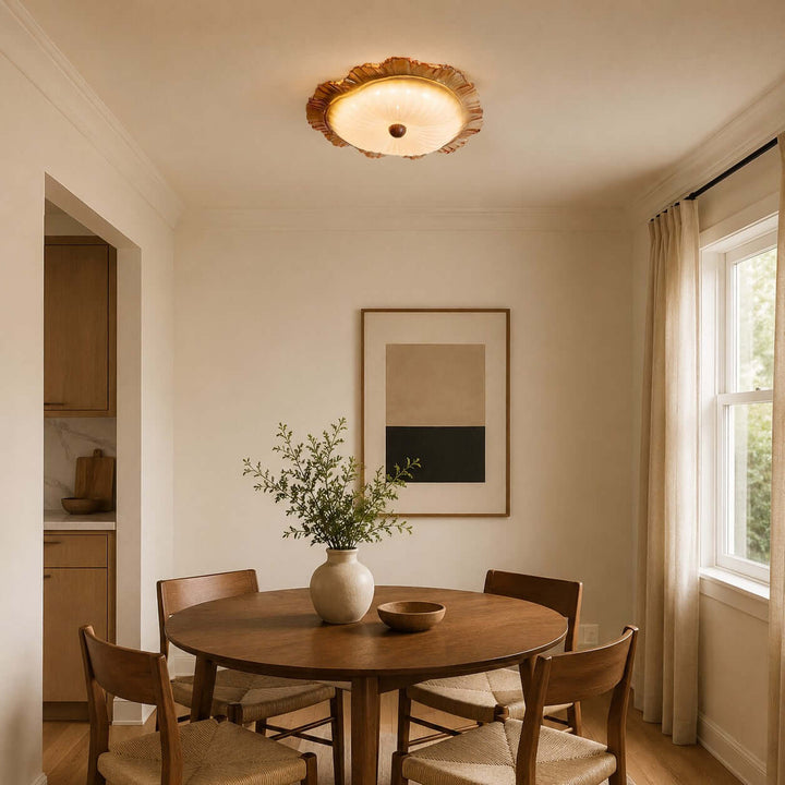 Florine Ceiling Lamp - Elegant French Glass Flush Mount Light | Vinlighting