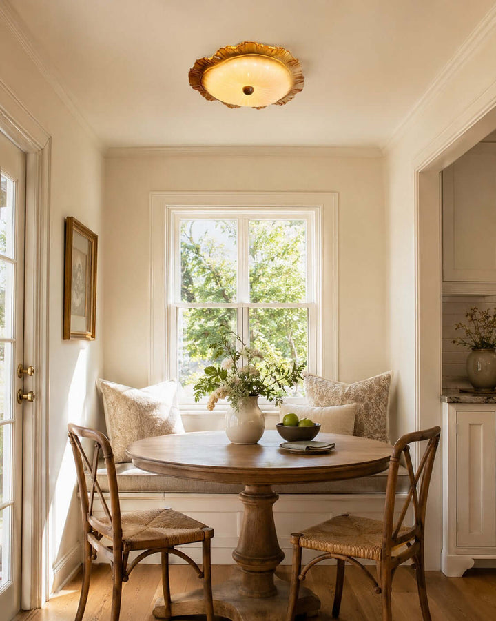 Florine Ceiling Lamp - Elegant French Glass Flush Mount Light | Vinlighting