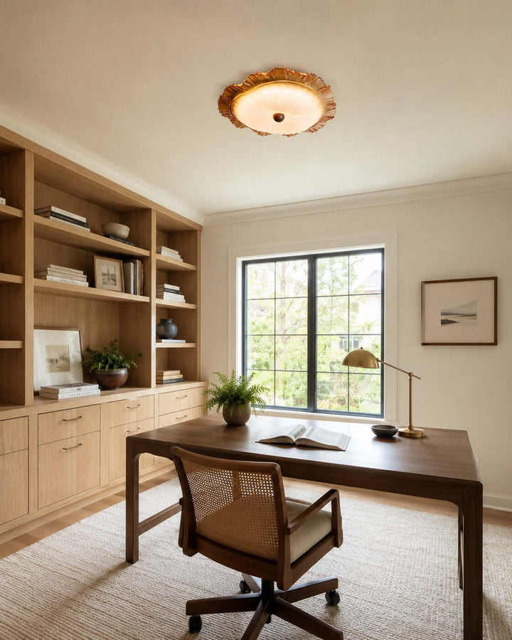 Florine Ceiling Lamp - Elegant French Glass Flush Mount Light | Vinlighting