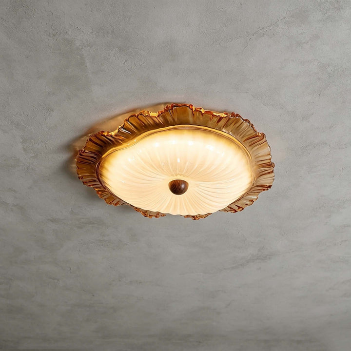 Florine Ceiling Lamp - Elegant French Glass Flush Mount Light | Vinlighting