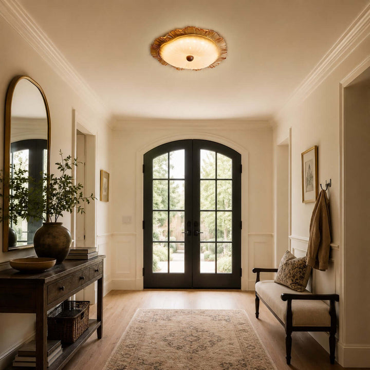 Florine Ceiling Lamp - Elegant French Glass Flush Mount Light | Vinlighting