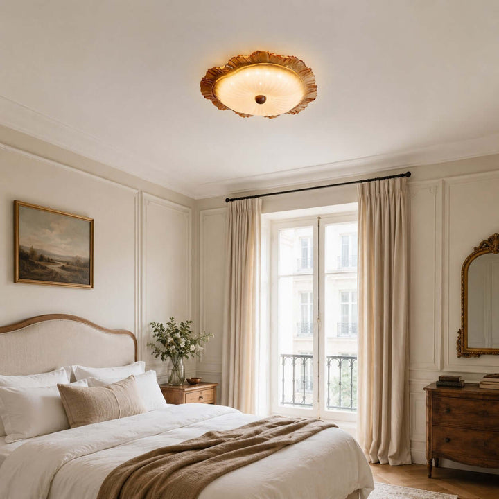 Florine Ceiling Lamp - Elegant French Glass Flush Mount Light | Vinlighting