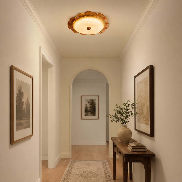 Florine Ceiling Lamp - Elegant French Glass Flush Mount Light | Vinlighting