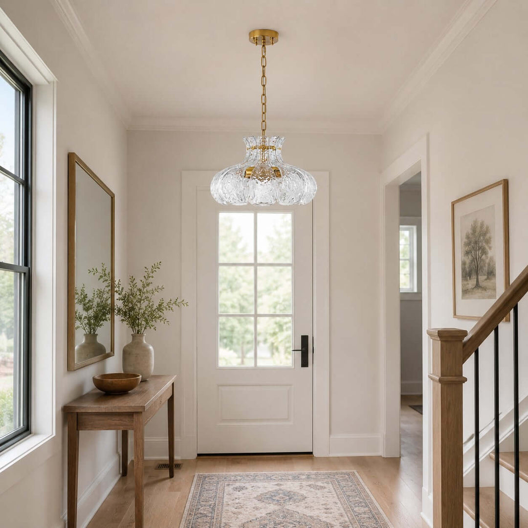 Florvia Pendant Light | French Glass Light for Entryway and Foyer