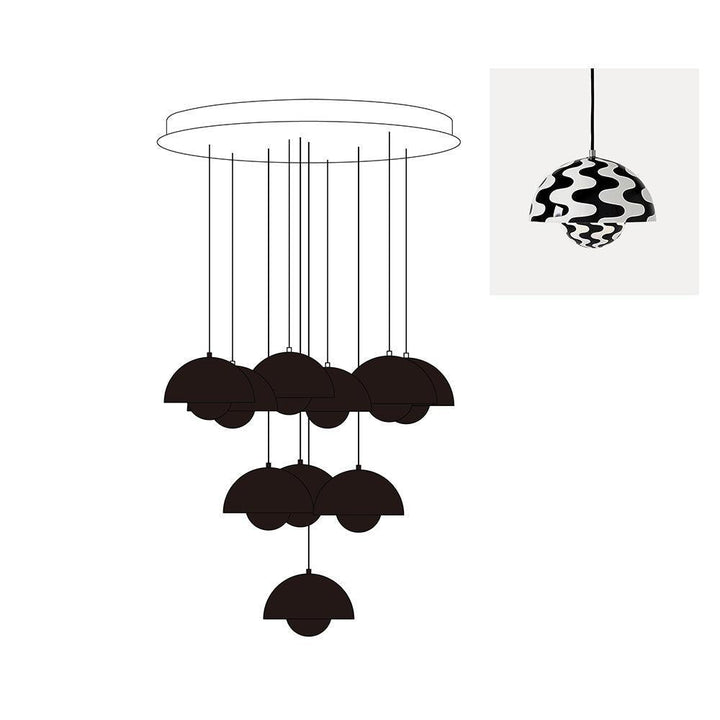 Flowerpot Combination Chandelier - High Ceiling Modern Lighting | Vinlighting | Vinlighting