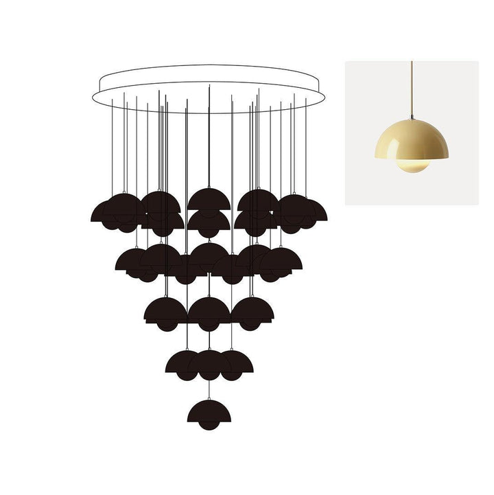 Flowerpot Combination Chandelier - High Ceiling Modern Lighting | Vinlighting | Vinlighting