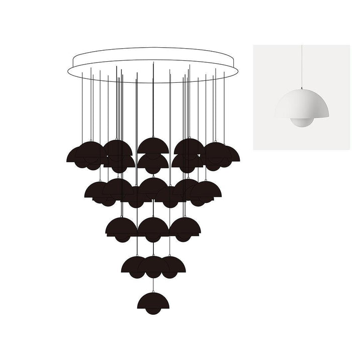 Flowerpot Combination Chandelier - High Ceiling Modern Lighting | Vinlighting | Vinlighting