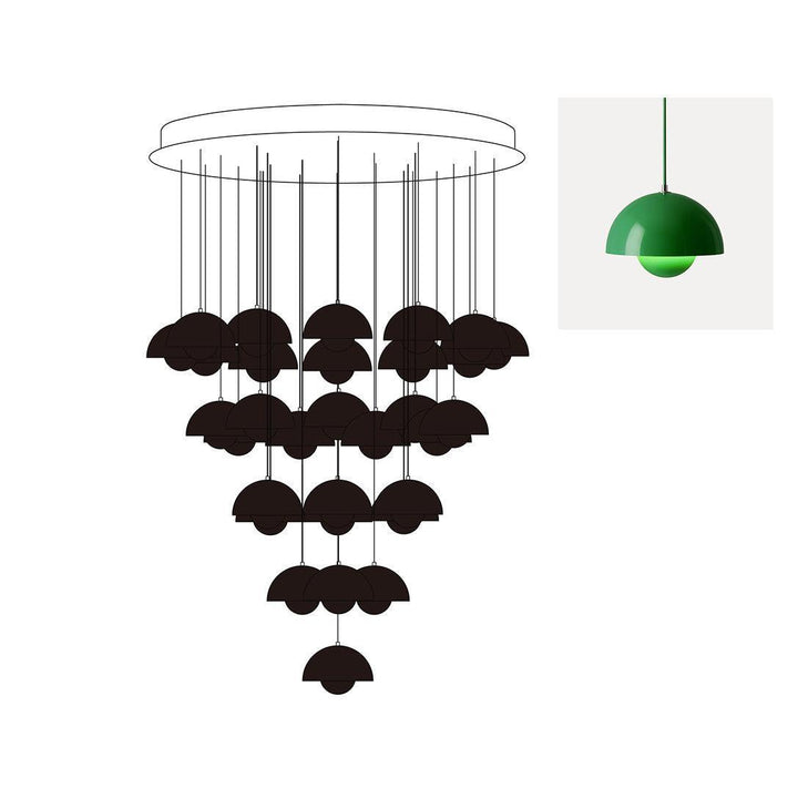 Flowerpot Combination Chandelier - High Ceiling Modern Lighting | Vinlighting | Vinlighting