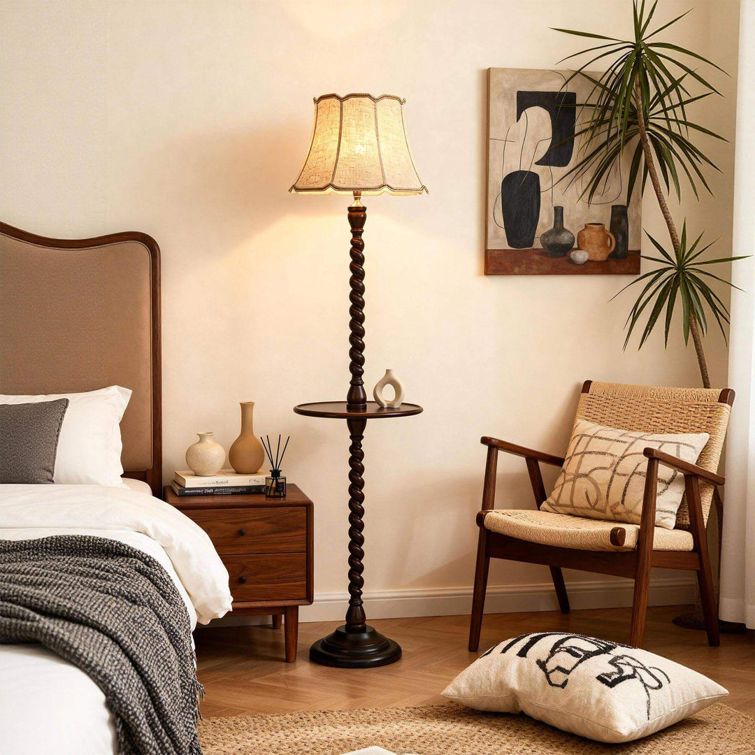 Folani Floor Lamp – Retro French Style Wabi-sabi Fabric Lamp