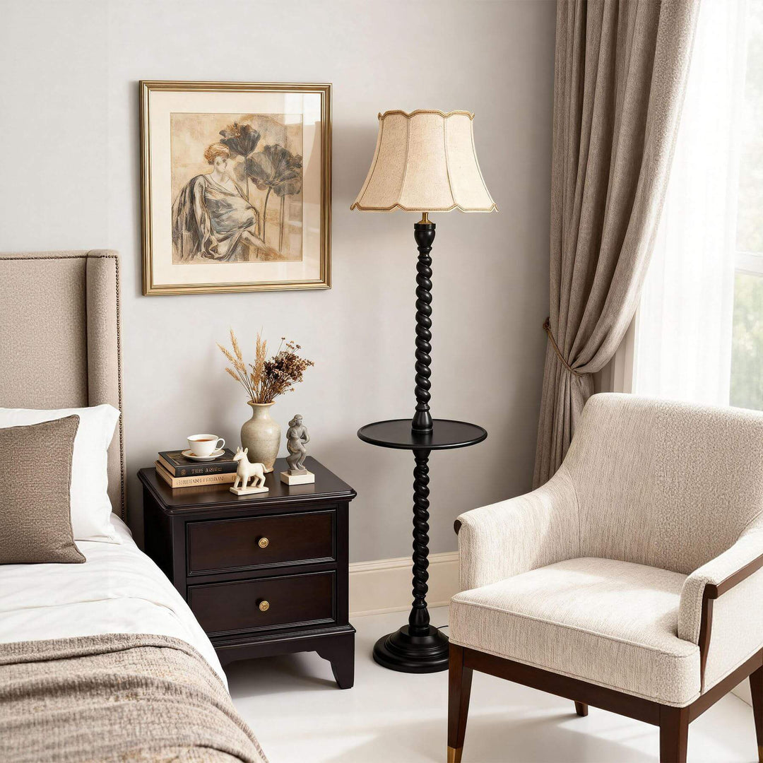 Folani Floor Lamp – Retro French Style Wabi-sabi Fabric Lamp