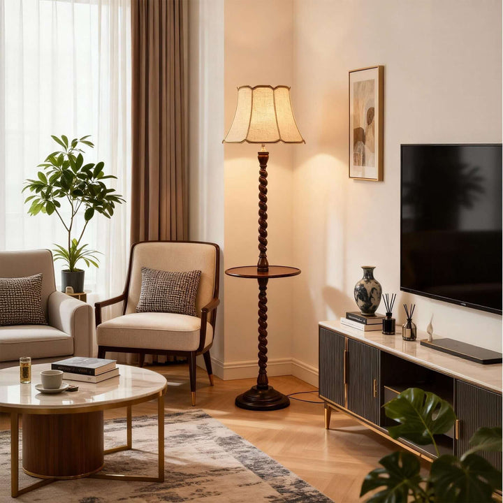 Folani Floor Lamp – Retro French Style Wabi-sabi Fabric Lamp