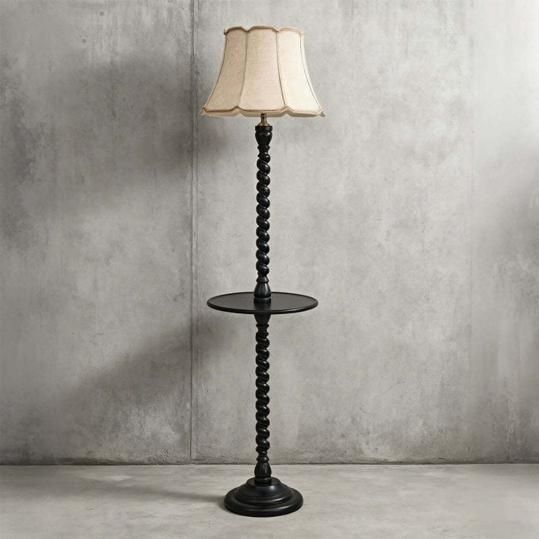 Folani Floor Lamp – Retro French Style Wabi-sabi Fabric Lamp