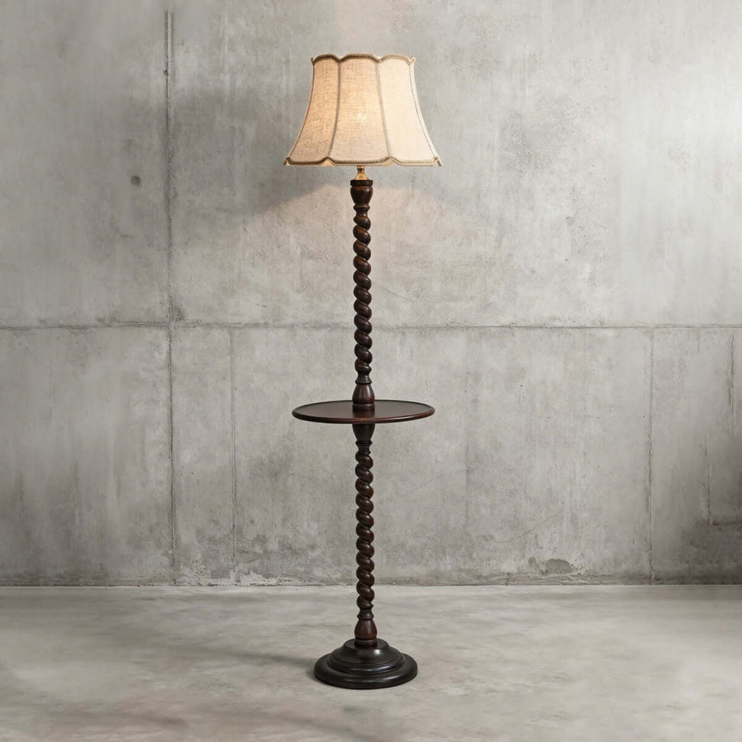 Folani Floor Lamp – Retro French Style Wabi-sabi Fabric Lamp