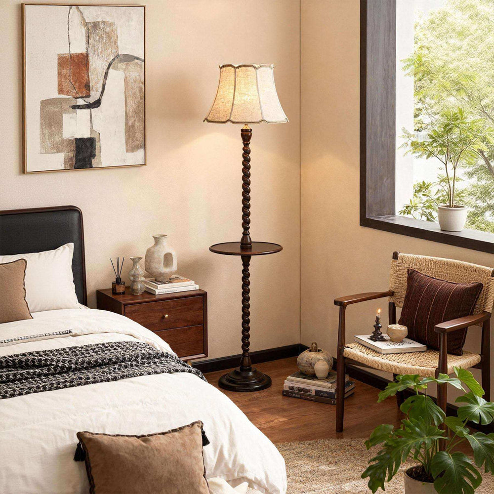 Folani Floor Lamp – Retro French Style Wabi-sabi Fabric Lamp