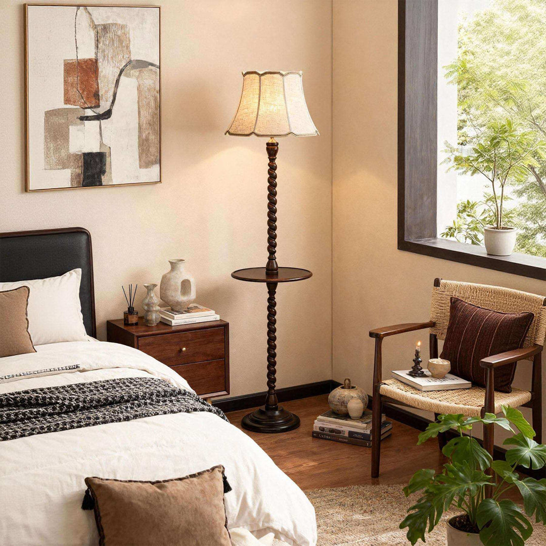 Folani Floor Lamp – Retro French Style Wabi-sabi Fabric Lamp