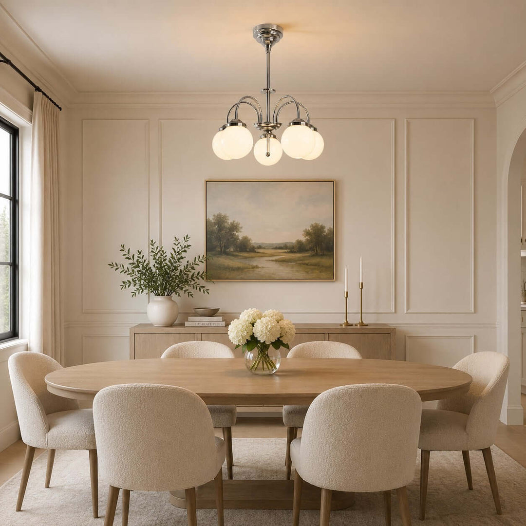 Foster Chandelier – Mid Century Glass Dining Room Chandelier | Vinlighting