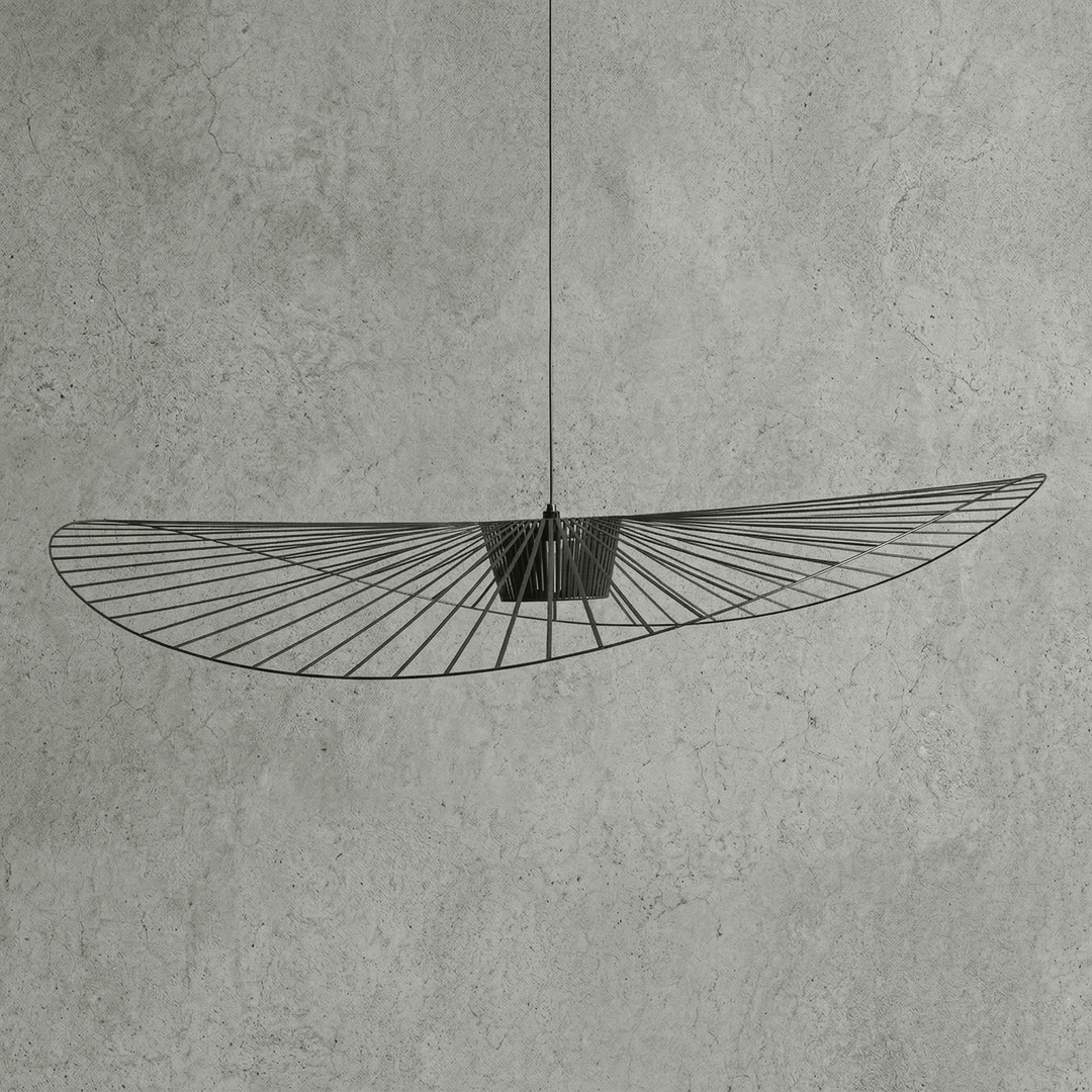 French Vertigo Fiberglass Chandelier - Modern Art Deco Vintage Light
