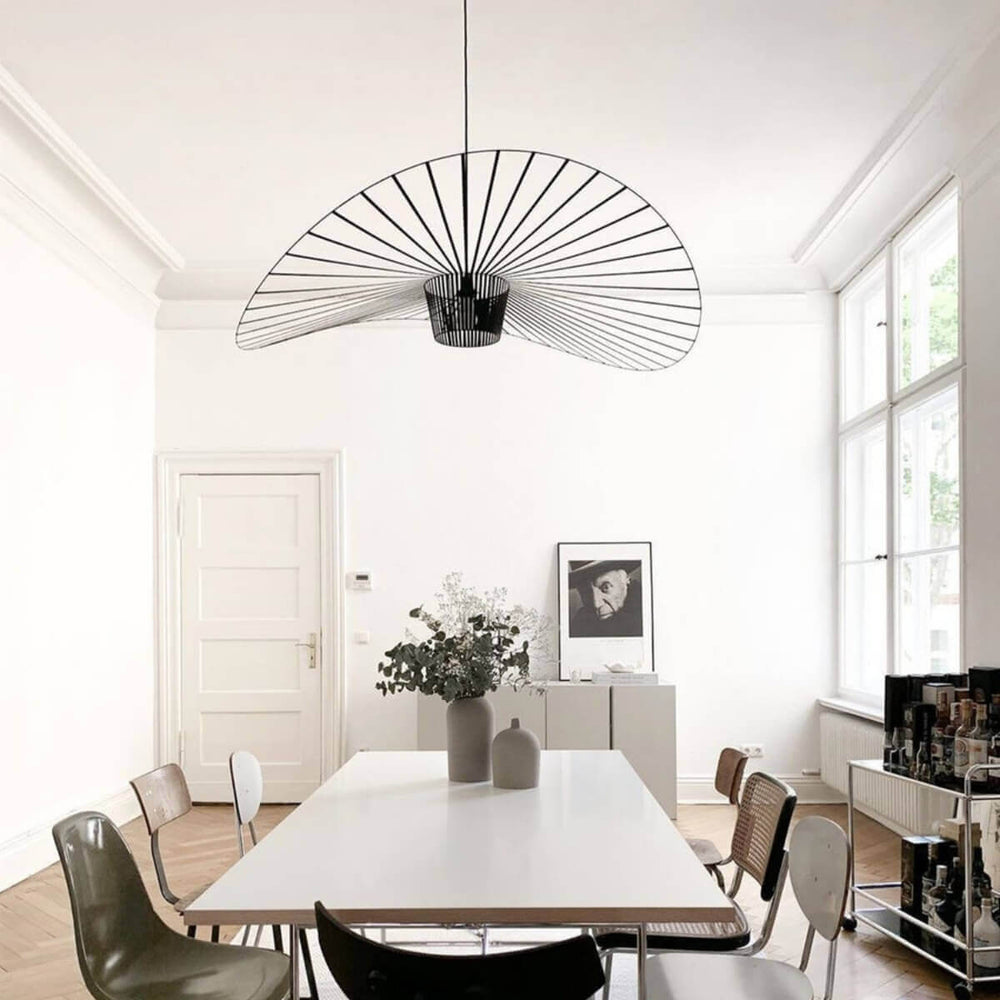 French Vertigo Fiberglass Chandelier - Modern Art Deco Vintage Light