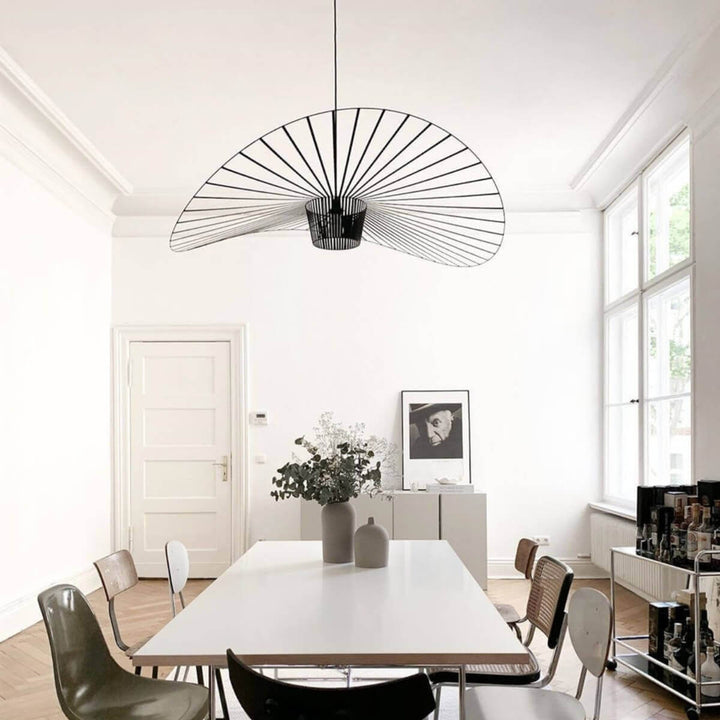 French Vertigo Fiberglass Chandelier - Modern Art Deco Vintage Light