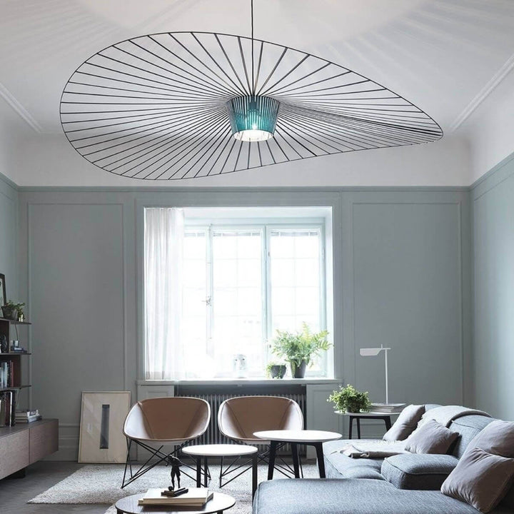 French Vertigo Fiberglass Chandelier - Modern Art Deco Vintage Light