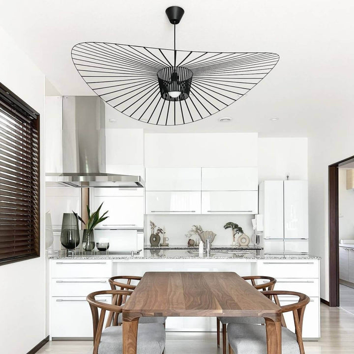 French Vertigo Fiberglass Chandelier - Modern Art Deco Vintage Light