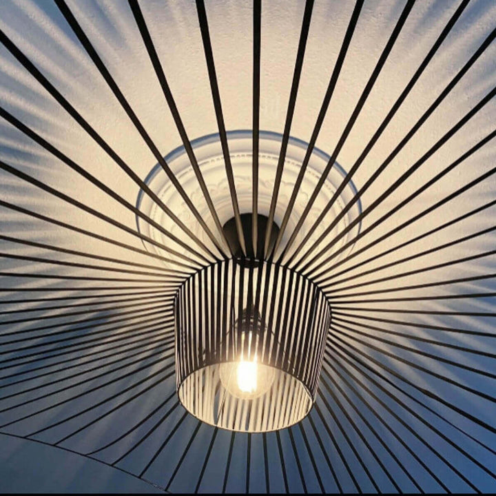 French Vertigo Fiberglass Chandelier - Modern Art Deco Vintage Light