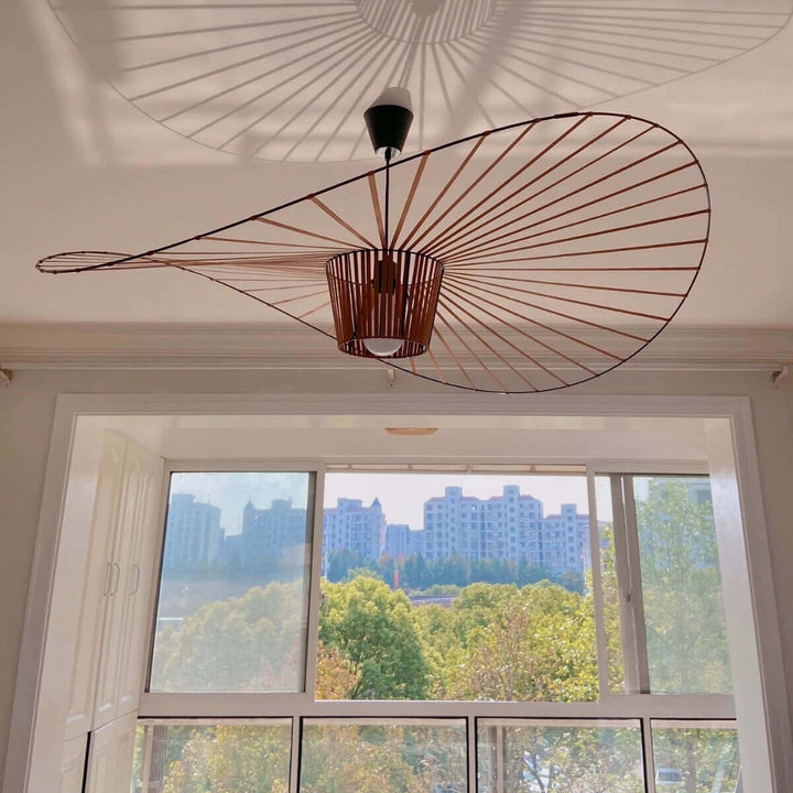 French Vertigo Fiberglass Chandelier - Modern Art Deco Vintage Light