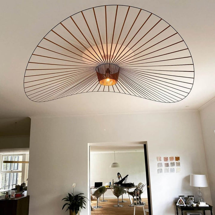 French Vertigo Fiberglass Chandelier - Modern Art Deco Vintage Light