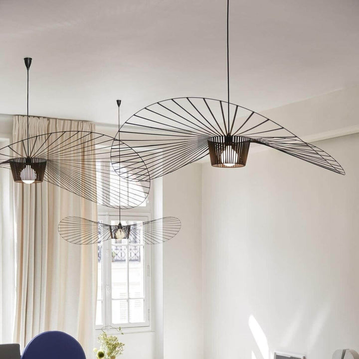 French Vertigo Fiberglass Chandelier - Modern Art Deco Vintage Light