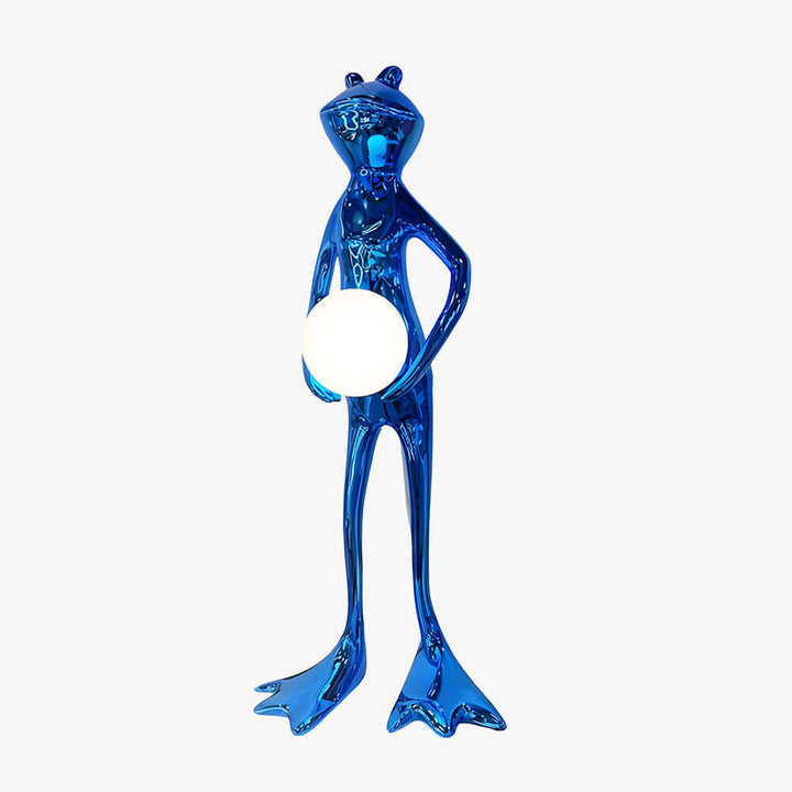Fruzelo Art Deco Lamp – Blue White Frog Desk Light