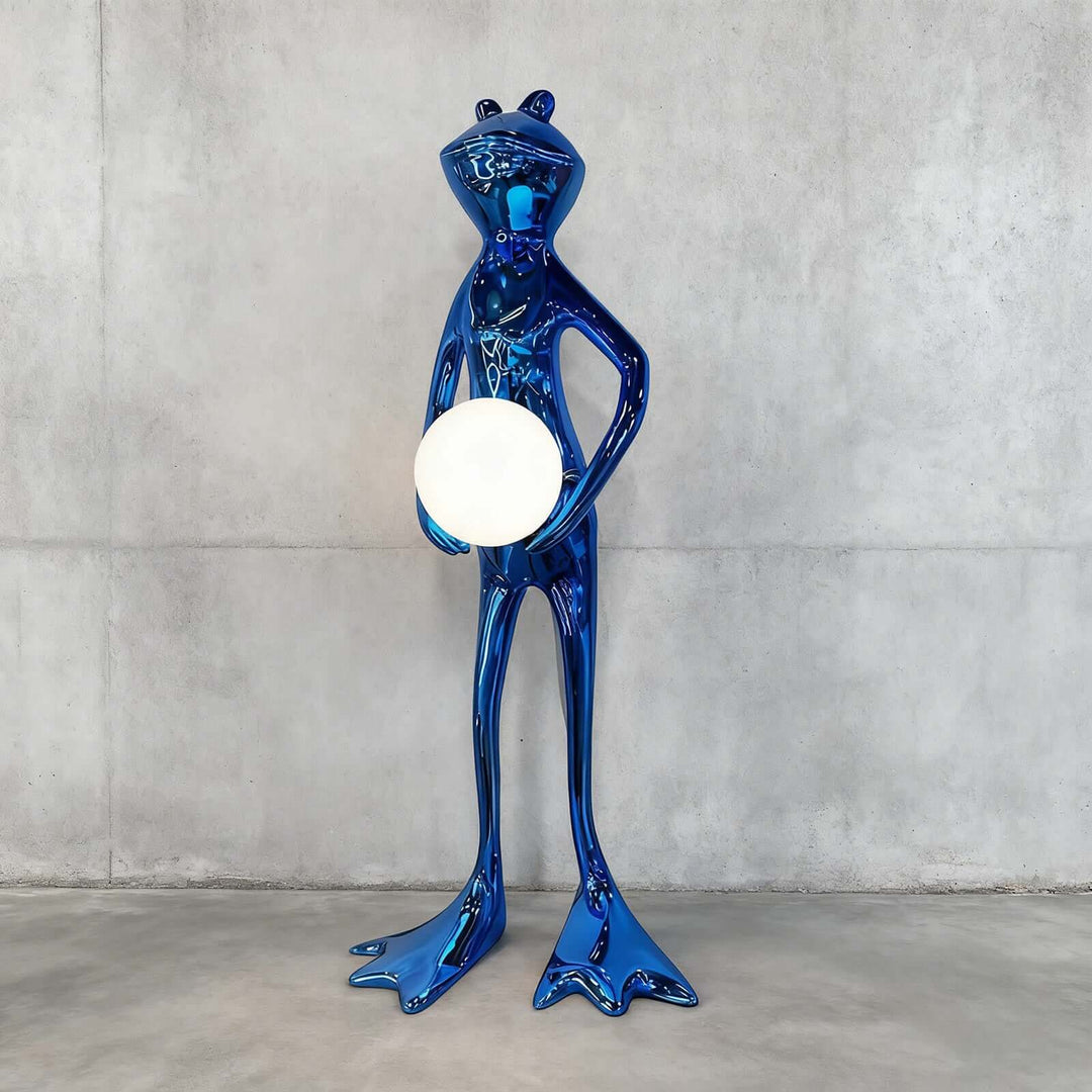 Fruzelo Art Deco Lamp – Blue White Frog Desk Light