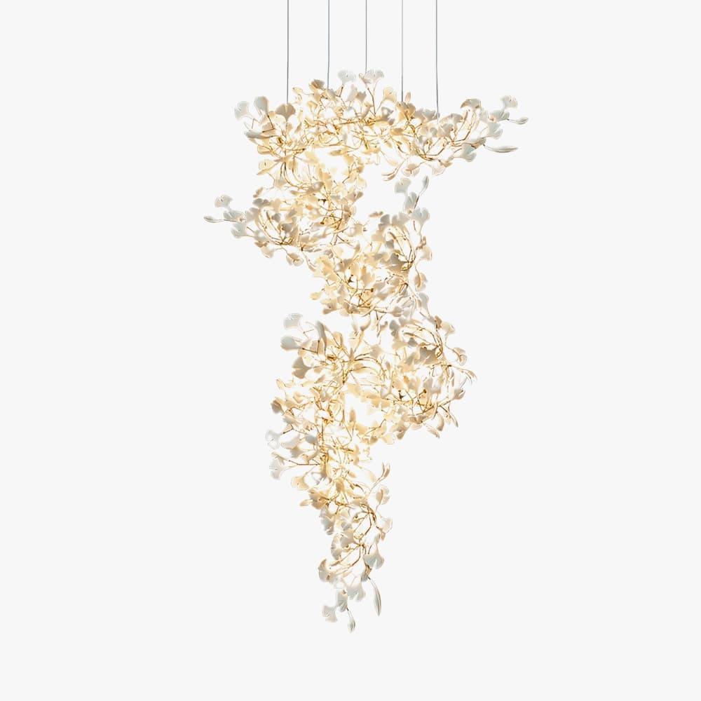 Gingko Chandelier Style M – Handcrafted Porcelain Light Fixture | Vinlighting | Vinlighting