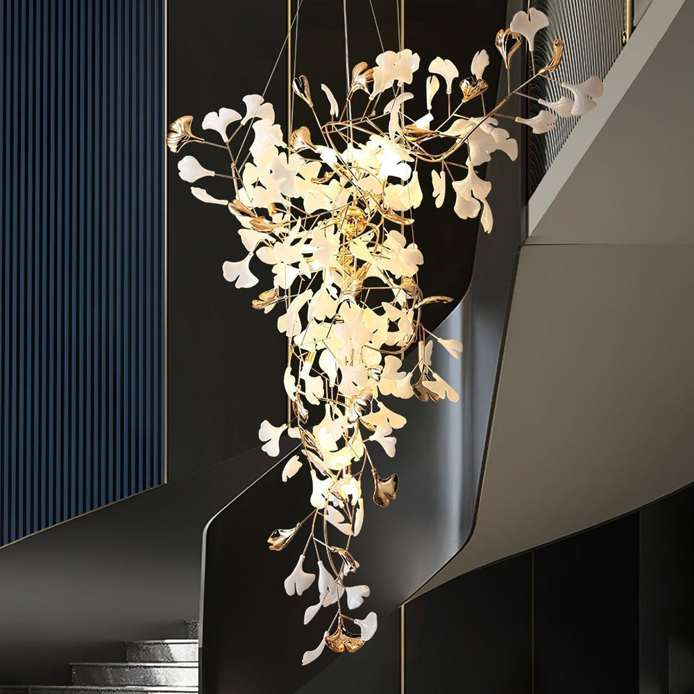 Gingko Chandelier Style M – Handcrafted Porcelain Light Fixture | Vinlighting | Vinlighting