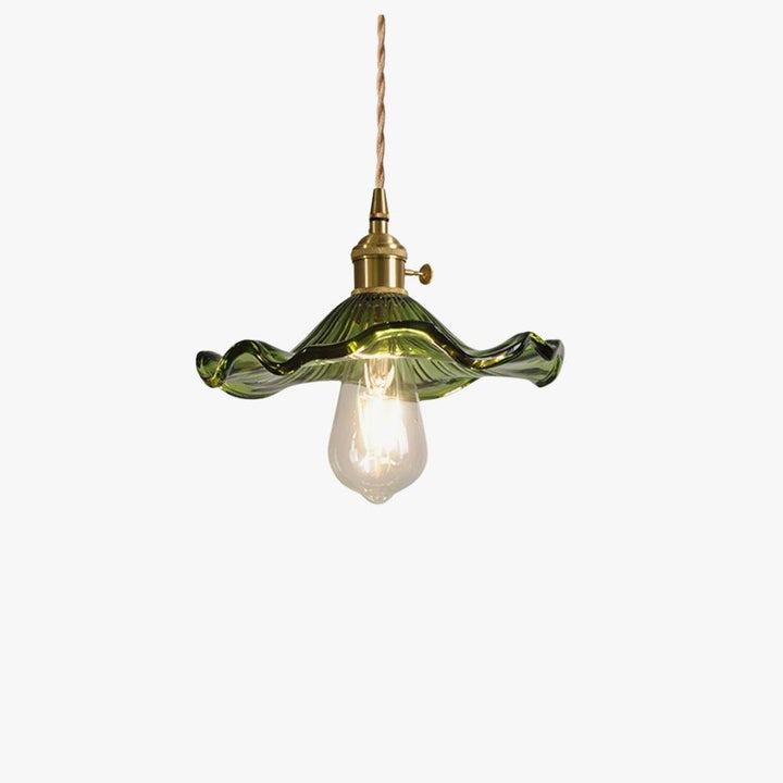 Glass Hibiscus Flower Pendant Light | Mid Century Hanging Lamp | Vinlighting | Vinlighting