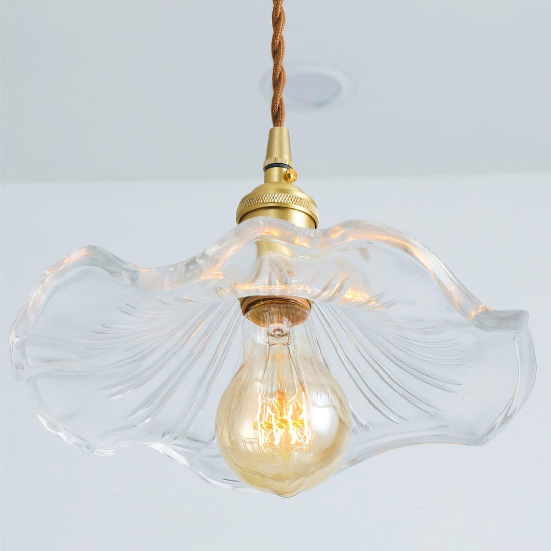 Glass Hibiscus Flower Pendant Light | Mid Century Hanging Lamp | Vinlighting | Vinlighting